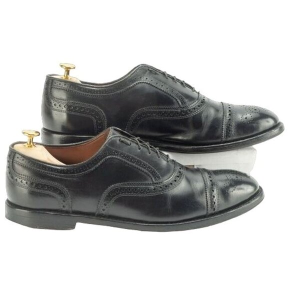 Brooks Brothers Black Leather Dress Shoes Men's size 11D Classic Cap-toe Oxfords - Picture 7 of 8